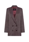 Seventy Oversized Weave Blazer In Burgundy