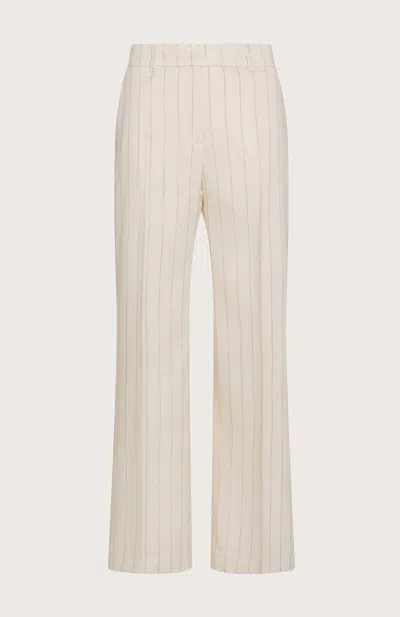 Seventy Women's Pinstripe Long Trouser Flared Pants In Panna In Neutral