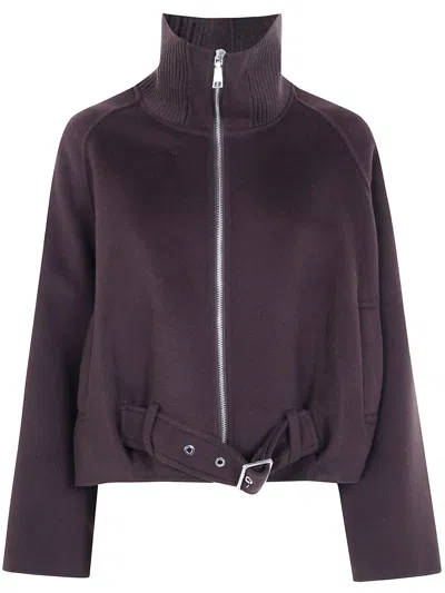 Seventy Belted High-neck Jacket In Purple