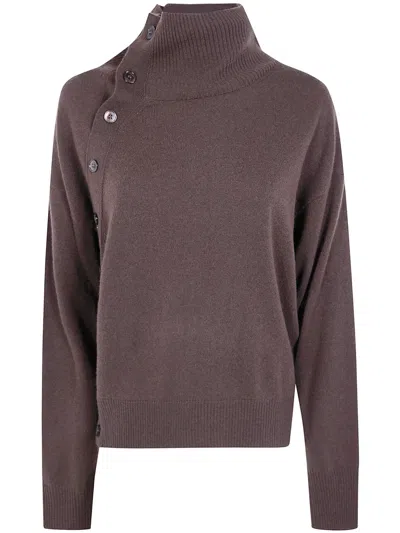 Seventy Wool Cashmere Blend Turtle Neck Sweater In Brown