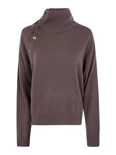 Seventy Wool Cashmere Blend Turtle Neck Sweater In Brown