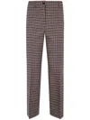 Seventy Houndstooth-pattern Tailored Trousers In Brown