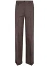 Seventy Houndstooth-pattern Wool Trousers In Brown