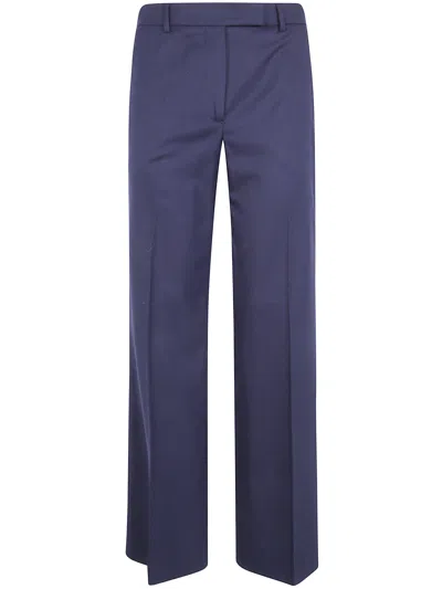 Seventy Wool Wide Leg Trousers In Blue