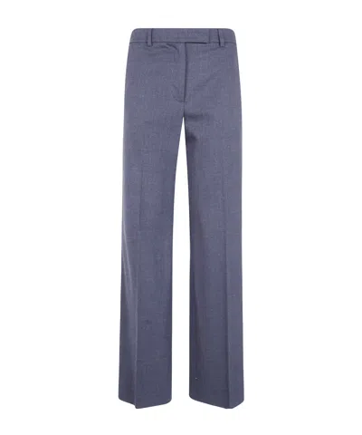 Seventy Wool Wide Leg Trousers In Blue