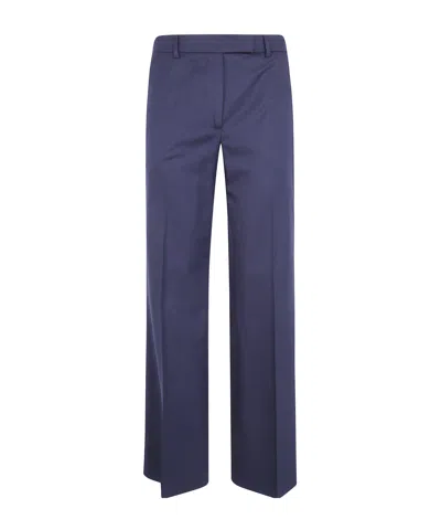 Seventy Wool Wide Leg Trousers In Purple