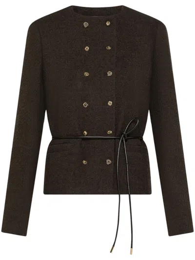 Seventy Wool-blend Cropped Jacket For Women In Brown
