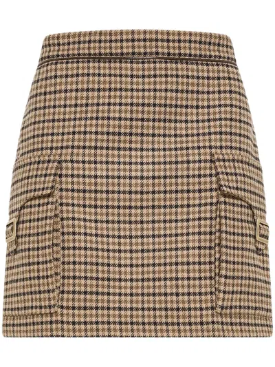 Seventy Wool-blend Mini Skirt With Stretch Detail In Beige