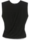 Seventy Black Stretch Top With Gathered Detailing In Black