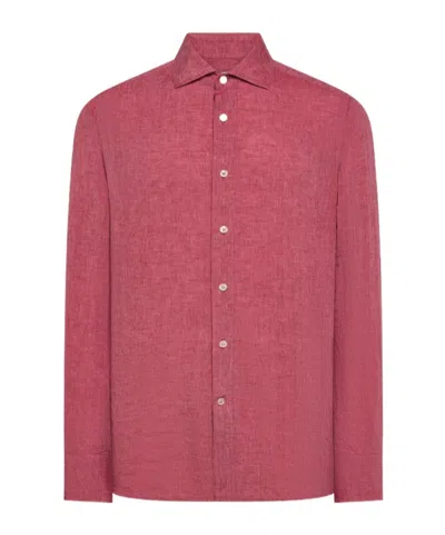 Seventy Yarn-dyed Linen Shirt In Red