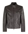 Seventy Zip-front Leather Jacket In Brown