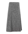 Seventy Flared Midi Skirt With Textured Finish In Gray