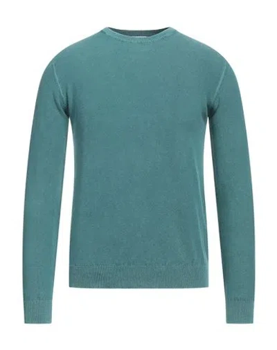 Seventy5 Man Sweater Deep Jade Size Xxl Cotton In Green