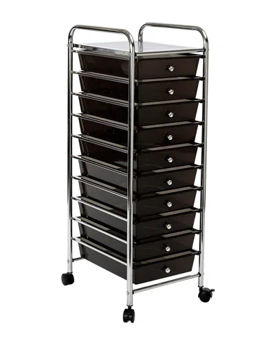 Seville Classics 10-drawer Organizer Cart In Black