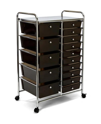 Seville Classics 15-drawer Organizer Cart In Black