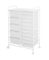Seville Classics 15-drawer Organizer Cart In White