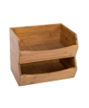 Seville Classics 2-piece Stackable Bamboo Bin Organizer Set In Bamboo