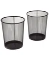 Seville Classics 2-pk. 6-gallon Round Mesh Trash Can Recycling Bins In Black
