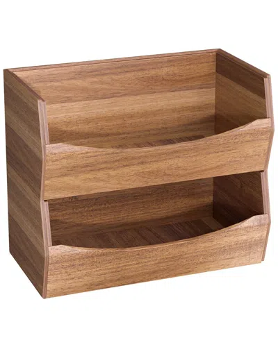 Seville Classics 2pc Stackable Acacia Bin Set In Brown