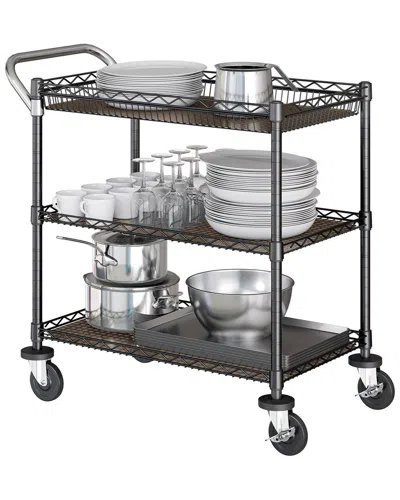 Seville Classics 3-tier Nsf-certified Utility Cart In Gray