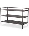 Seville Classics 3-tier Stackable 9-pair Resin Slat Shoe Rack In Espresso