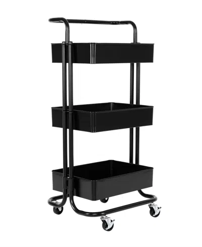 Seville Classics 3-tier Steel Cart With Handle In Brown