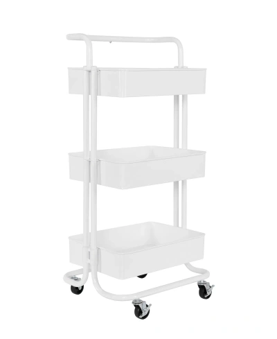 Seville Classics 3-tier Steel Cart With Handle In White
