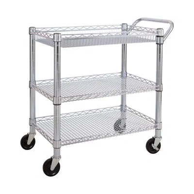 Seville Classics 33.4'' H X 33.75'' W Nsf-certified Utility Cart With Wheels In Silver