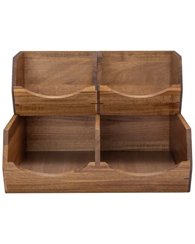 Seville Classics 3pc Stackable Acacia Bin Set In Brown