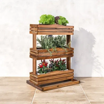 Seville Classics 3-tier Acacia Wood Vertical Garden Planter