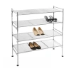 Seville Classics 4-tier (15 Pair) Stackable Steel Mesh Shoe Storage Rack In Silver Mesh