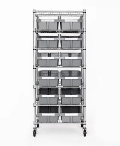Seville Classics 7-tier Nsf 12 Bin Rack System, Nsf Certified In Gray