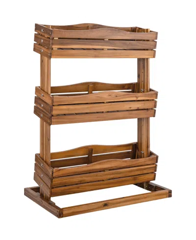 Seville Classics Acacia Wood 3-tier Vertical Garden Planter In Brown
