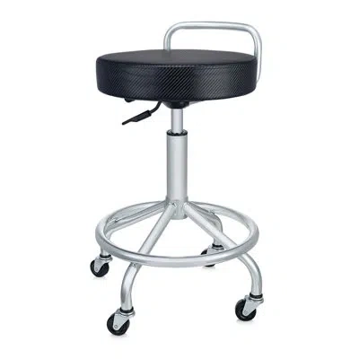 Seville Classics Adjustable Height Ergonomic Swivel Stool With Wheels In Black
