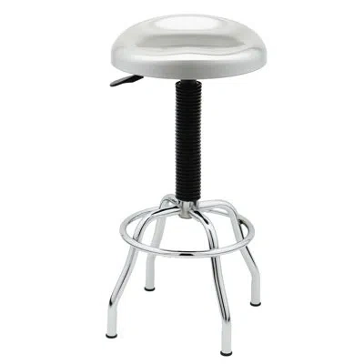 Seville Classics Adjustable Height Stainless Steel Swivel Stool In Silver