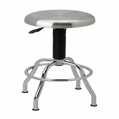 Seville Classics Adjustable Height Stainless Steel Swivel Stool In Silver