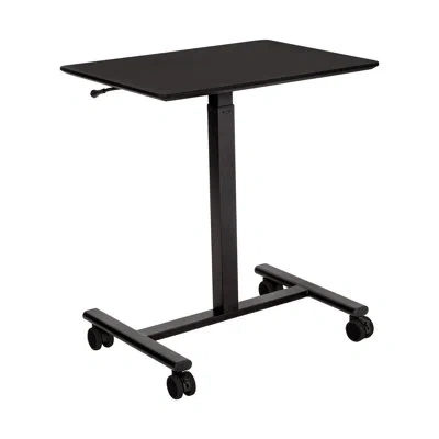 Seville Classics Airlift® 25.6" Adjustable Height Mobile Rolling Laptop Cart Desk In Black