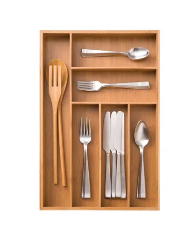 Seville Classics Bamboo 6 Compartment Drawer Organizer Tray In Natural