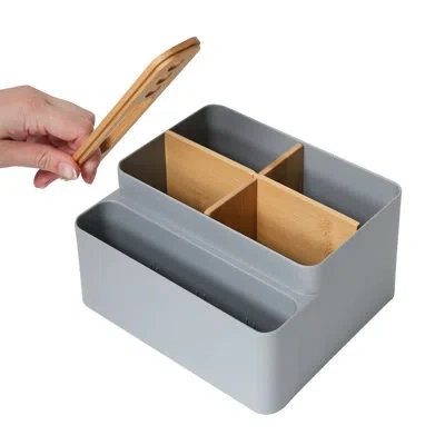 Seville Classics Bamboo & Plastic Desk Organizer In Gray