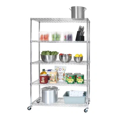 Seville Classics Durable 5-tier Nsf-certified Steel Shelving With Wheels