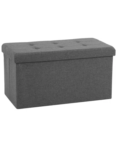 Seville Classics Foldable Storage Bench/ottoman In Gray