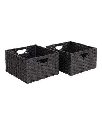 Seville Classics Handwoven Basket 2-pack In Black