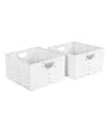 Seville Classics Handwoven Basket 2-pack In White