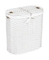 SEVILLE CLASSICS HANDWOVEN LIDDED OVAL DOUBLE LAUNDRY HAMPER