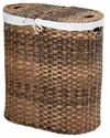Seville Classics Handwoven Oval Lidded Laundry Hamper