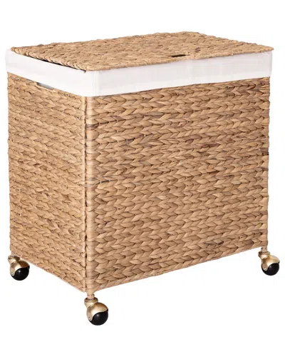 Seville Classics Handwoven Rectangular Laundry Hamper In Brown