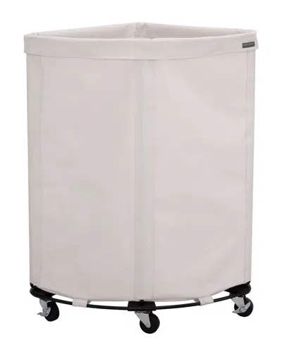 Seville Classics Heavy-duty Rolling Corner Hamper In Brown