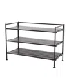 Seville Classics Home 3-tier Stackable Wide Resin Slat Shoe Rack In Espresso