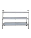 Seville Classics Home 3-tier Stackable Wide Resin Slat Shoe Rack In Silver Mist