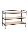 Seville Classics Home 3-tier Stackable Wide Resin Slat Shoe Rack In White Oak